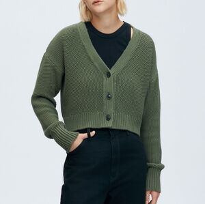 KOTN Cropped Cotton Sweater Cardigan